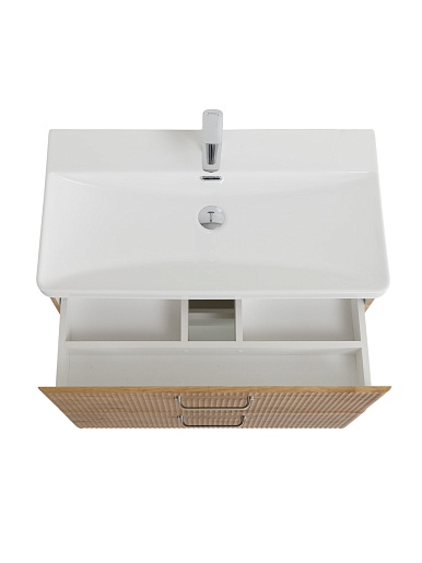 BelBagno Тумба с раковиной Due 80 подвесная Rovere Nature ручки Хром полированный – картинка-11